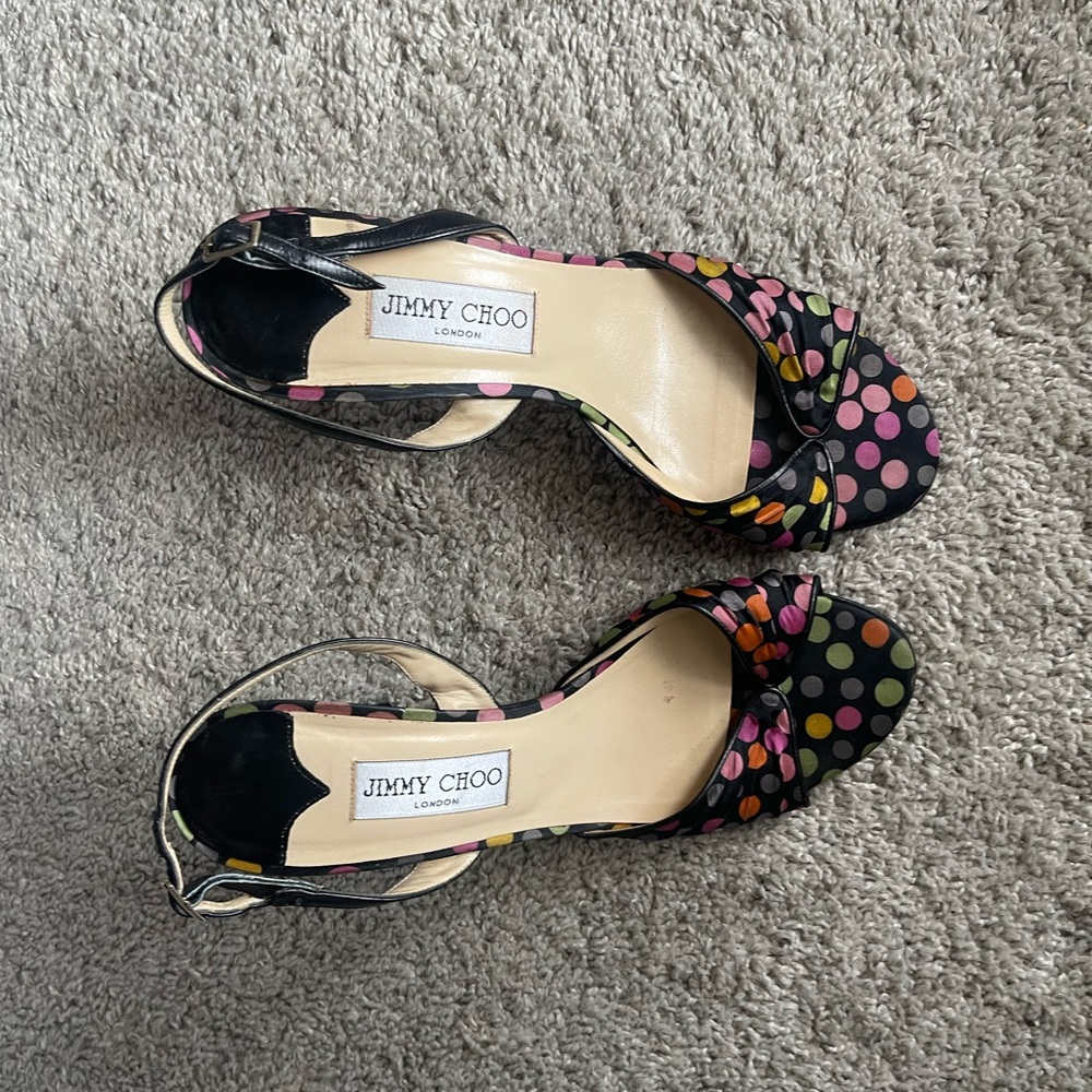Jimmy Choo Multicolor Polka Dot Heels